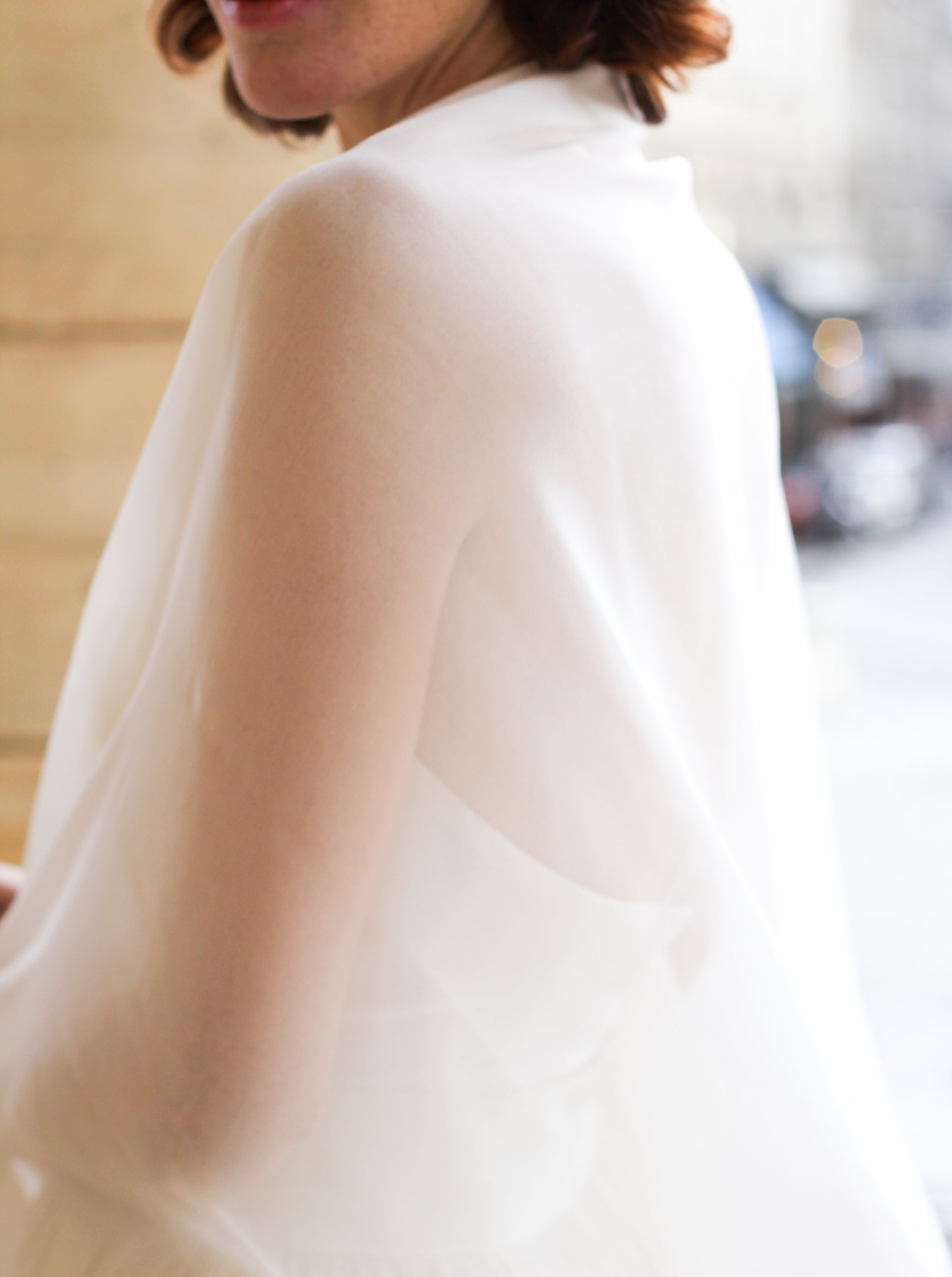 white shawl for dress Silk Bridal Wrap top with zipper winter and summer alike Size:IT 46 Timely Matter Toffee Brown